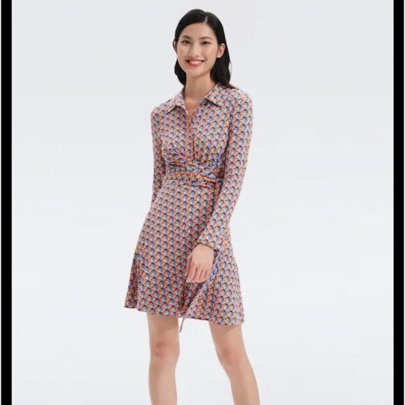 Diane Von Furstenberg Dresses & Skirts - Diane von Furstenberg Didi Dress geometric Print Women’s, blue/orange Size M